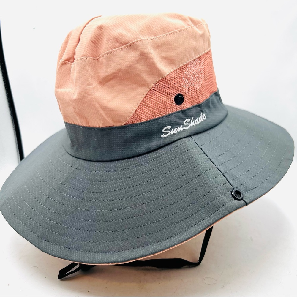 Sun Shade. Wide brim Hat. Adjustable. Mesh crown. UV protection